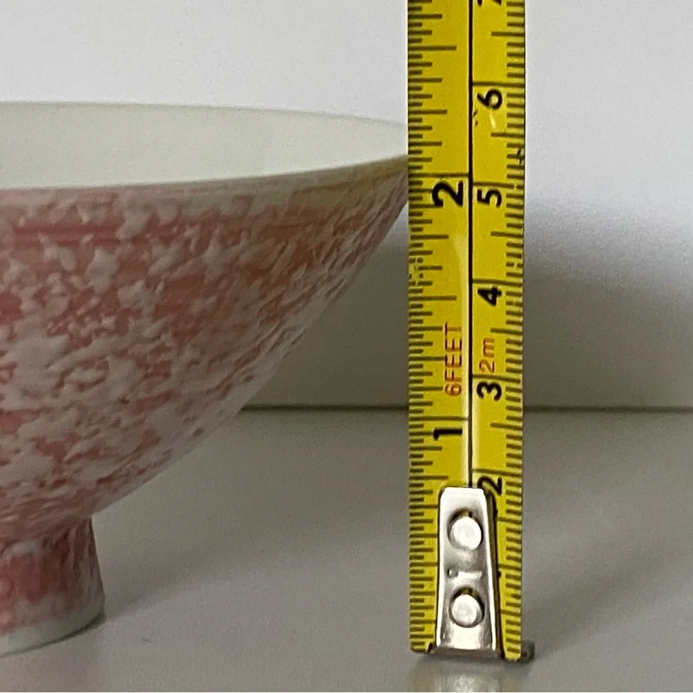 Vintage Pier 1 Imports Rice Bowls Pink Textured EUC 4.75” Splatter Ceramic